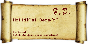 Hollósi Dezső névjegykártya